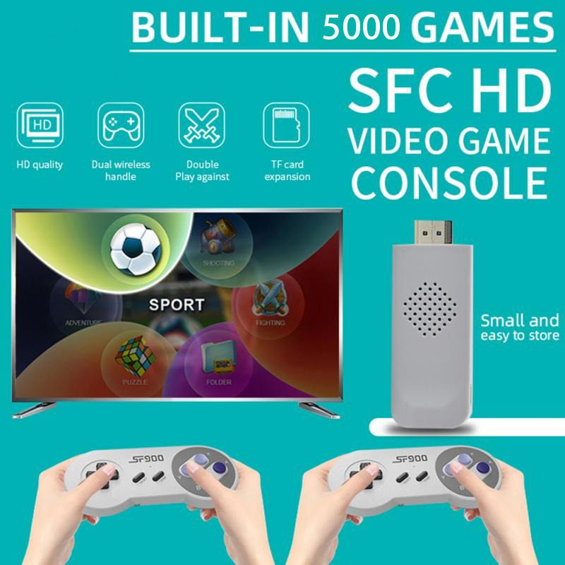 SF900 Retro Game Mini Game Stick Built in 5000 Games Video Game Console for Super  Nintendo SNES NES 2.4G Wireless Gamepad Gaming - AliExpress