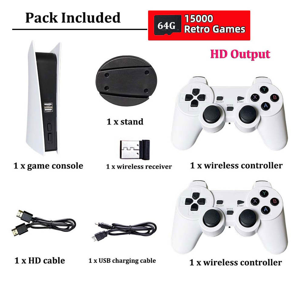GS5 Game Station 5 Console TV Video Game Consola AV Output USB Wired  Controller 200 Retro Games In Handheld Gaming Players