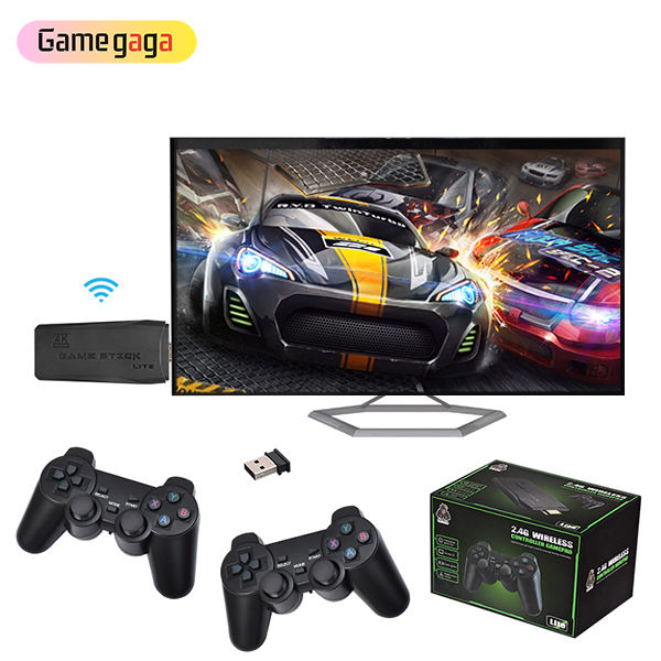 X8 Dual System Android Game Stick 4K Mini Video Game Console 64GB 10000  Free Games Support WIFI With Wireless Gamepads