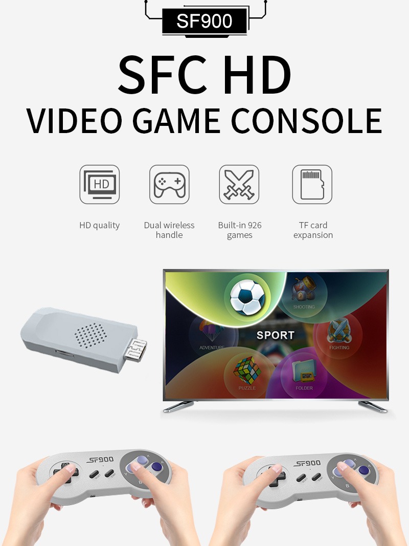 SF900 Retro Game Mini Game Stick Built in 5000 Games Video Game Console for Super  Nintendo SNES NES 2.4G Wireless Gamepad Gaming - AliExpress